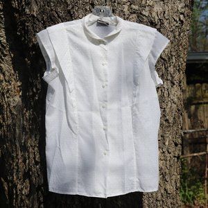 Vintage Neiman Marcus | Swiss Dot Ruffle Top